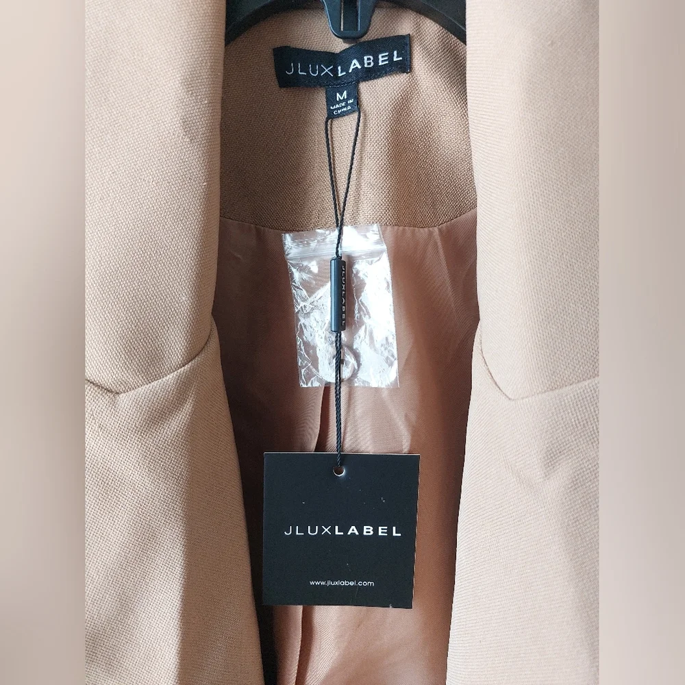 JLUXLABEL - NWT Women's Tan/Beige Suit Jacket Business Blazer - Picture 2 of 13